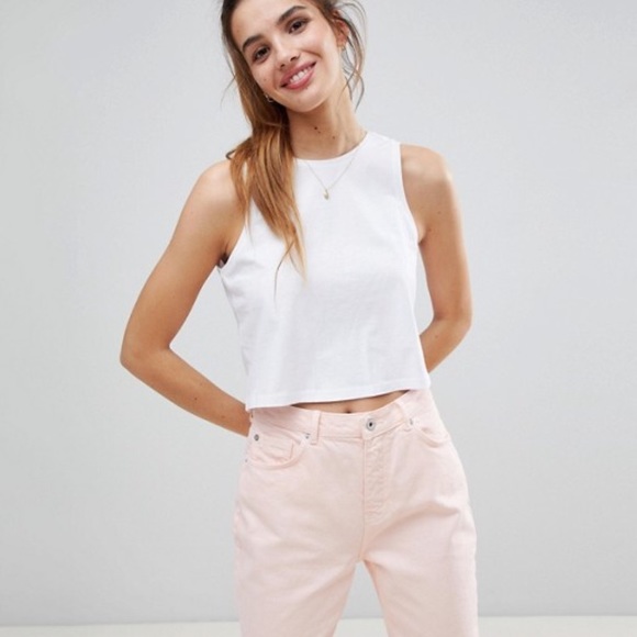 ASOS Tops - High neck, back V White crop top